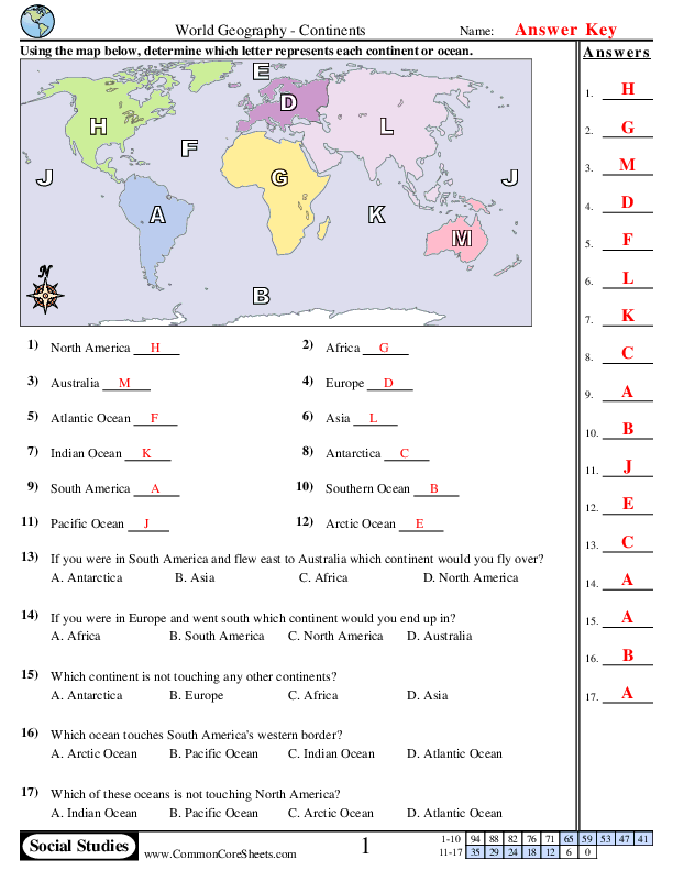 7th Grade Geography Worksheets - Worksheets Library