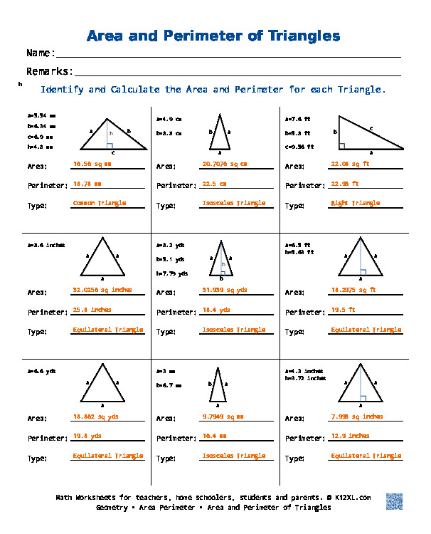 Free Geometry Worksheets for homeschoolers, students, parents and ...