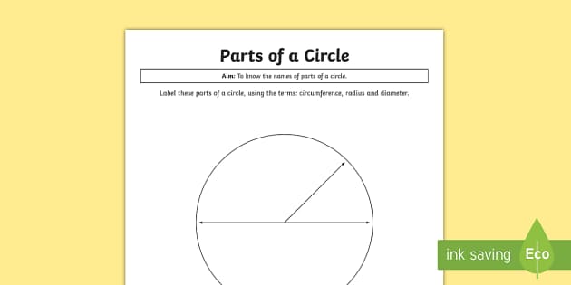 Circle geometry worksheets for learning shape properties