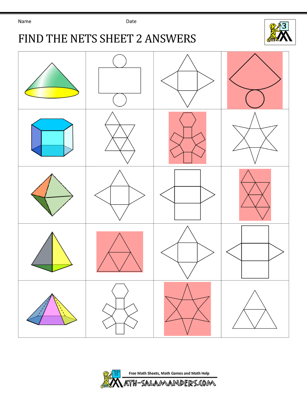 geometric net worksheet