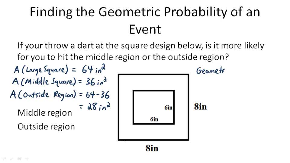 Geometric Probability - Example 1 ( Video ) | Probability | CK-12 ...