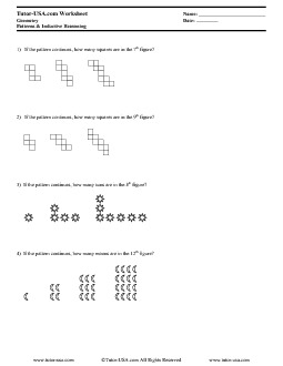 Worksheet: Patterns, Sequences, and Inductive Reasoning | Geometry ...