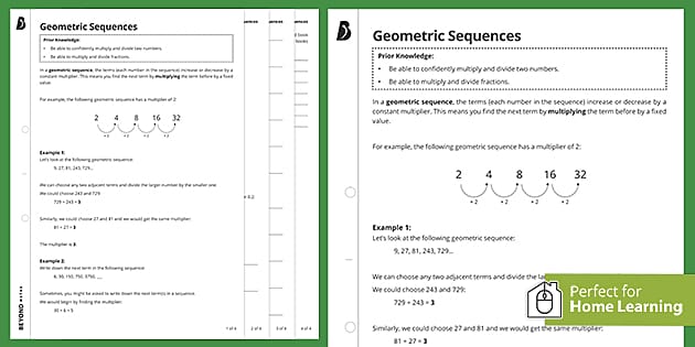 ? Geometric Sequences - Home Learning | KS3 Maths | Beyond