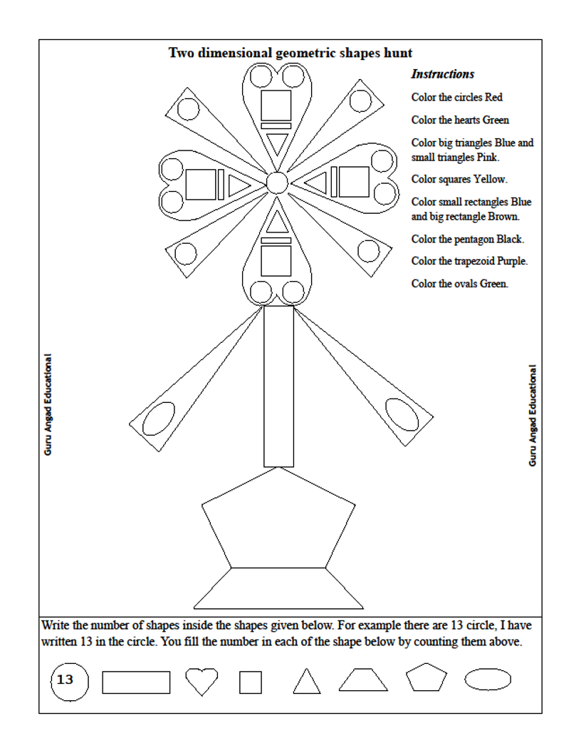 geometric shapes worksheet 2nd grade