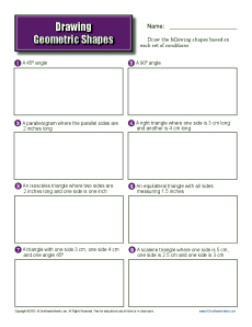 Drawing Geometric Shapes | 7th Grade Geometry Worksheets