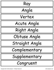 List of Geometry Terms Worksheet for 4th - 9th Grade | Lesson Planet