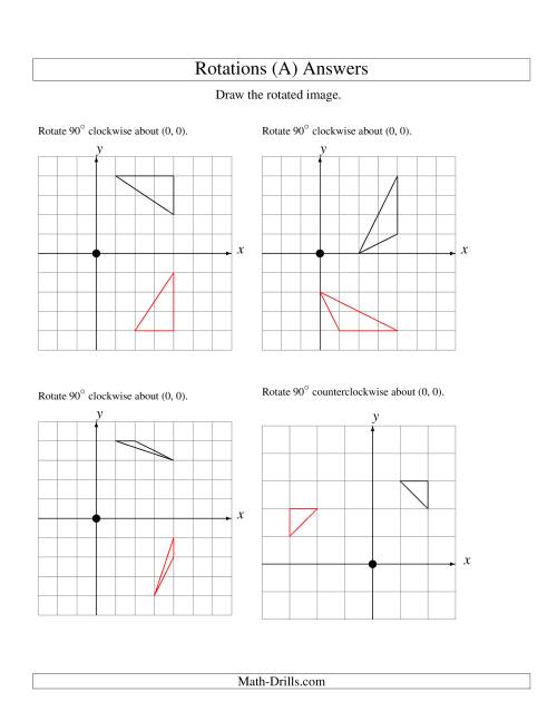 Rotation of 3 Vertices around the Origin Starting in Quadrant I (A)