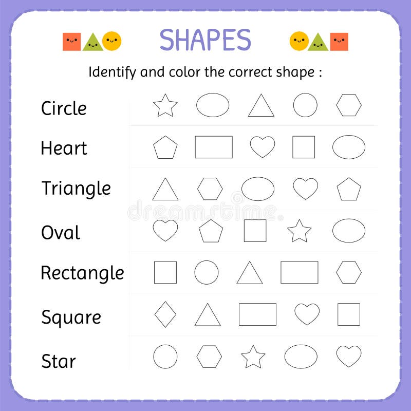 Shape Worksheet Stock Illustrations - 26,355 Shape Worksheet Stock ...