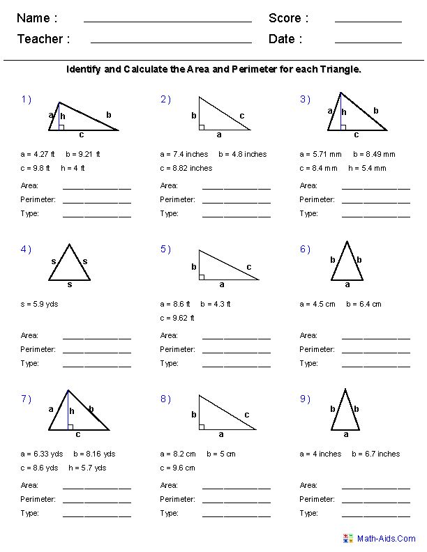 Geometry Worksheets | Triangle Worksheets