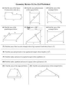 Geometric Figures Worksheet for 10th Grade | Lesson Planet