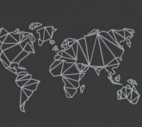World Map Geometric Abstract Retro Stylized Isolated On Light ...