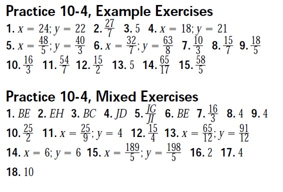 geometry 10 4 worksheet answers