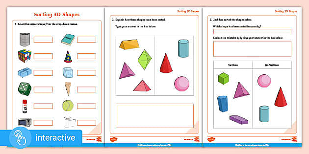 ? Geometry 3D Shapes - Interactive (teacher made)