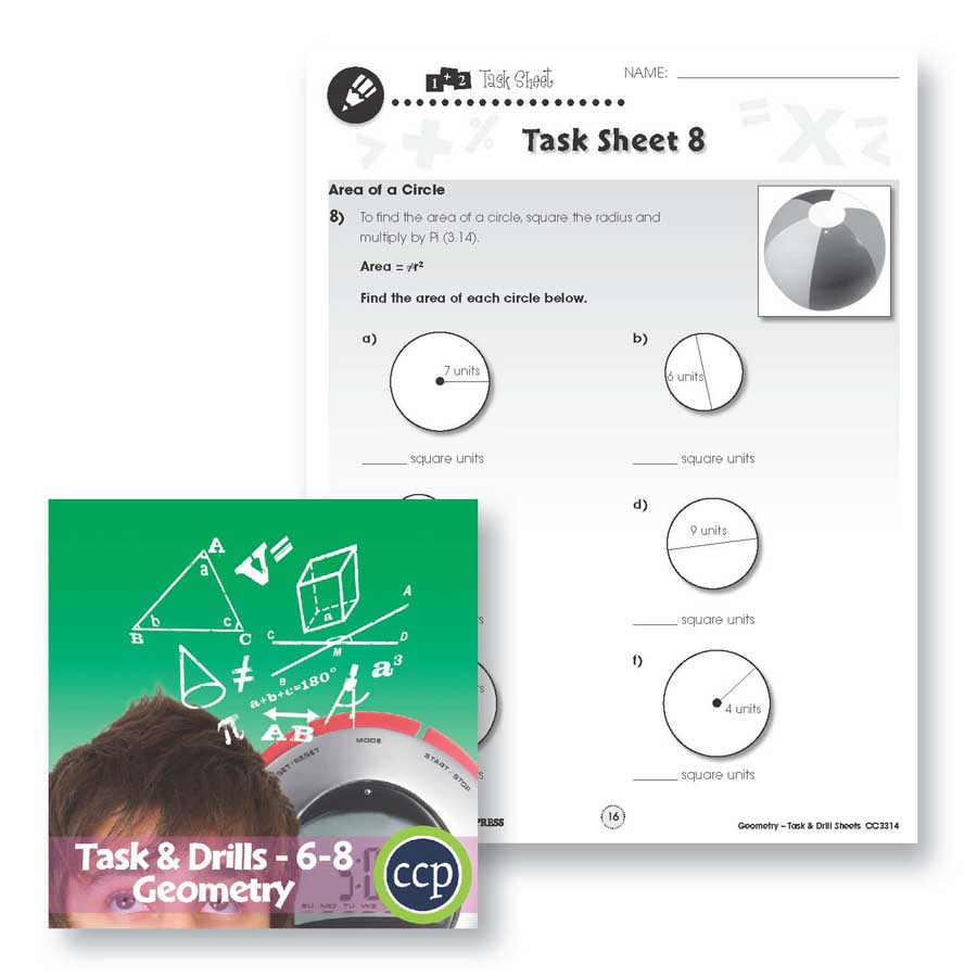Geometry Task &  Drill Sheets: Area of a Circle - WORKSHEET ...