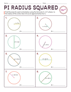 Pi Radius Squared | Worksheet 