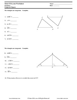 geometry congruent triangles worksheet