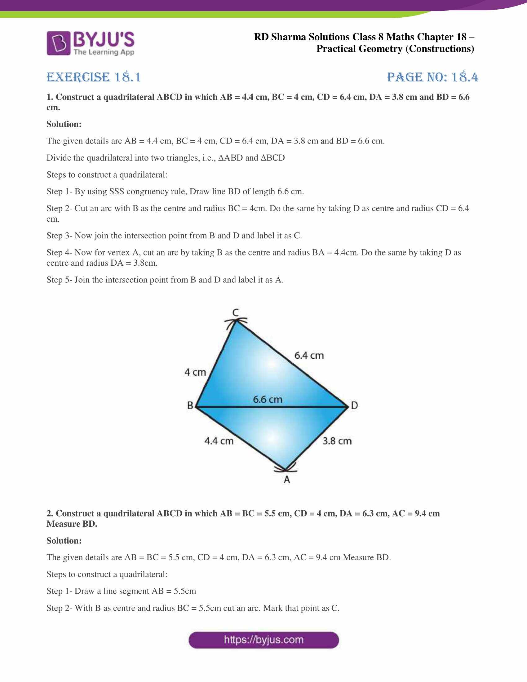 RD Sharma Solutions for Class 8 Chapter 18 Practical Geometry ...