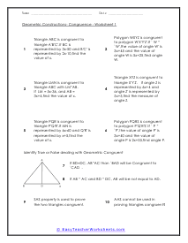 Geometric Constructions Worksheets