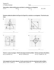Dilation Worksheet GB pdf - Geometry CP 6.7 Dilations Worksheet ...