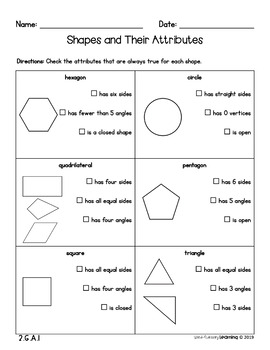 Distance Learning 2nd Grade, Geometry- No Prep Practice Worksheets