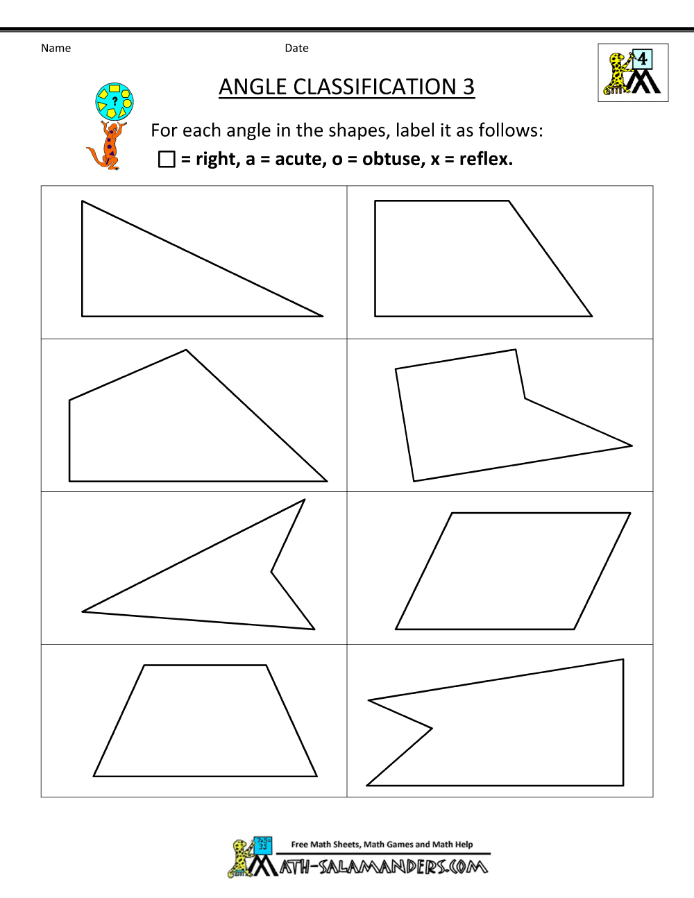 geometry free worksheet