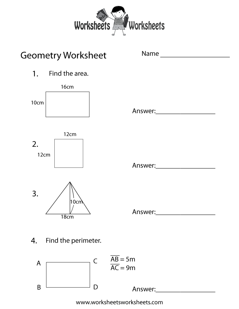 geometry high school worksheet