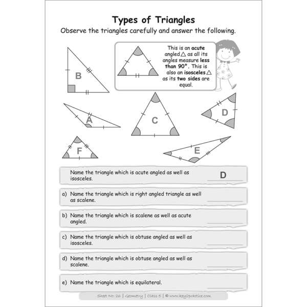 Class 5 | Maths | Geometry | Activity Based Worksheets - Key2practice