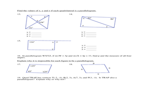 geometry parallelogram worksheet answers