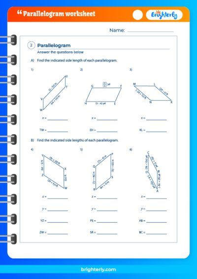 FREE Printable Parallelogram Worksheets [PDFs] Brighterly.com
