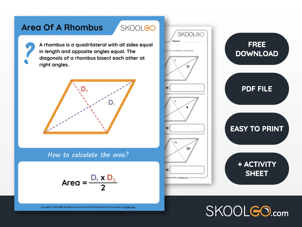 Area of a Parallelogram - Free Worksheet for Kids - SKOOLGO