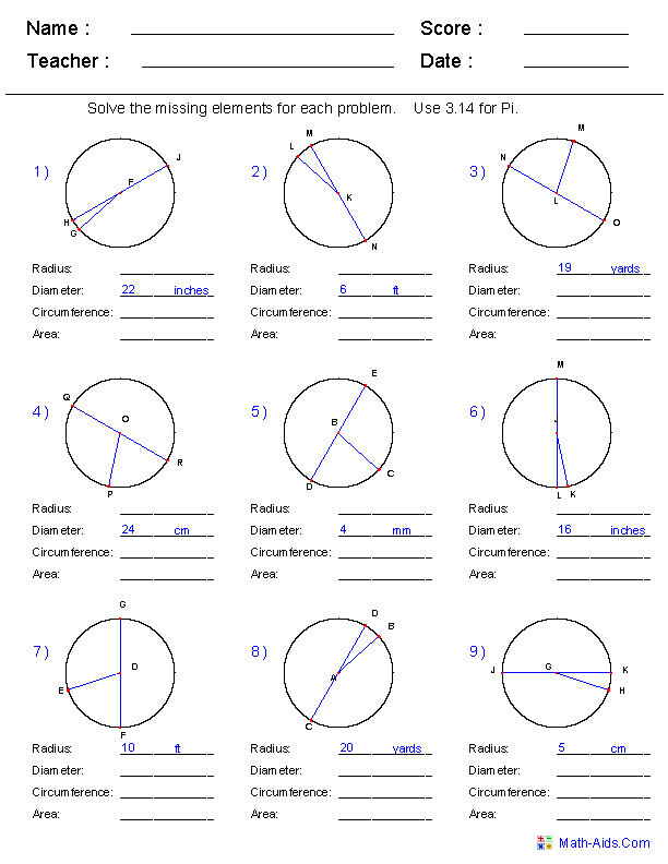 Geometry Worksheets | Geometry Worksheets