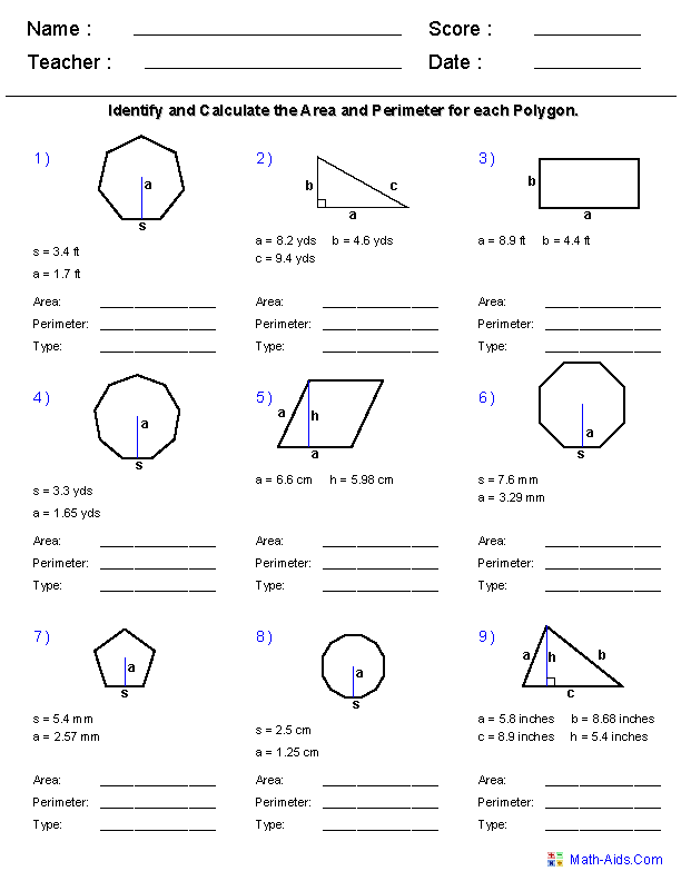 Geometry Worksheets | Geometry Worksheets