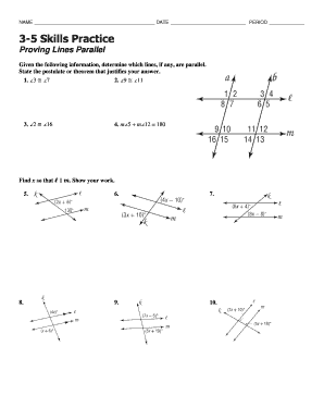 Proving Lines Parallel Worksheet - Fill Online, Printable ...
