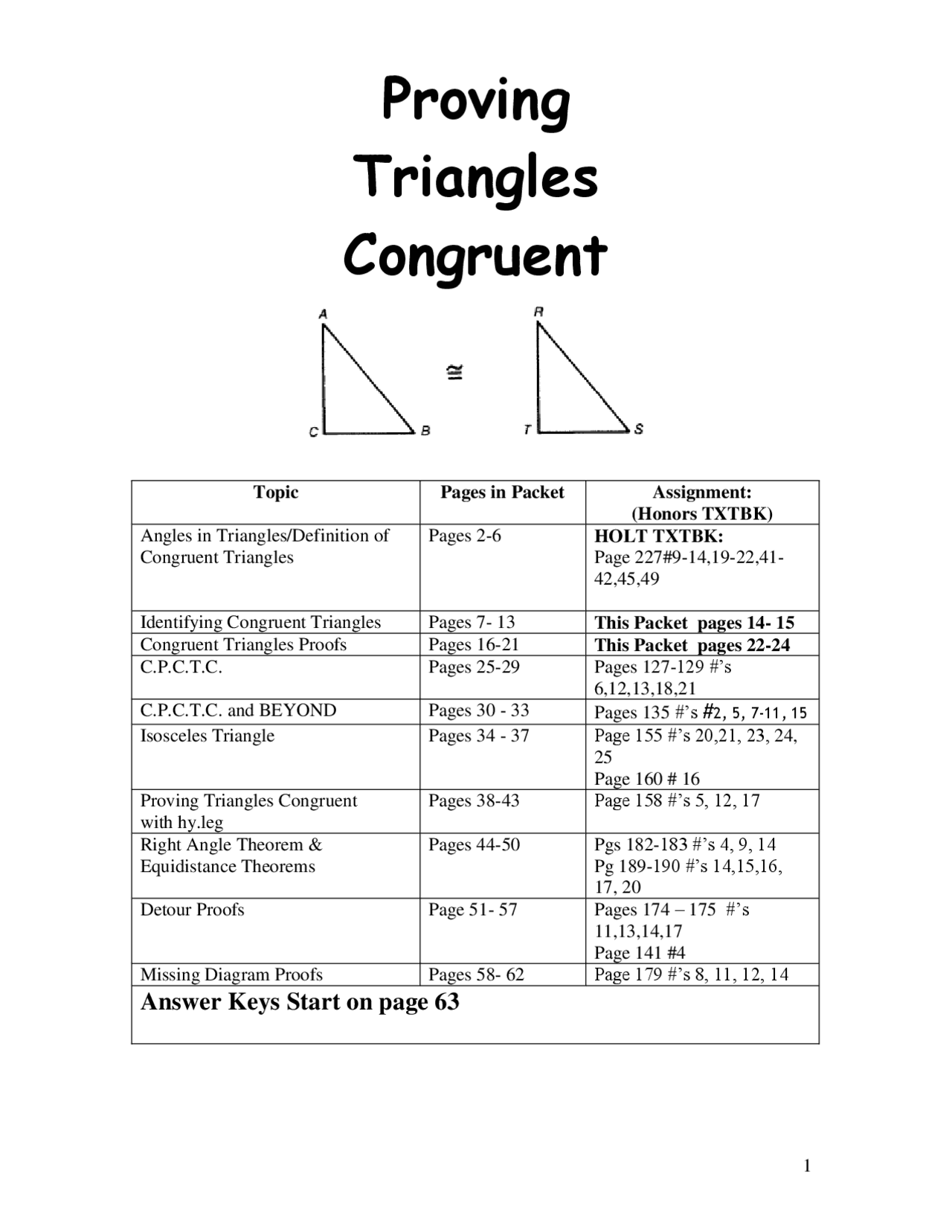 geometry proving triangles congruent worksheet answers
