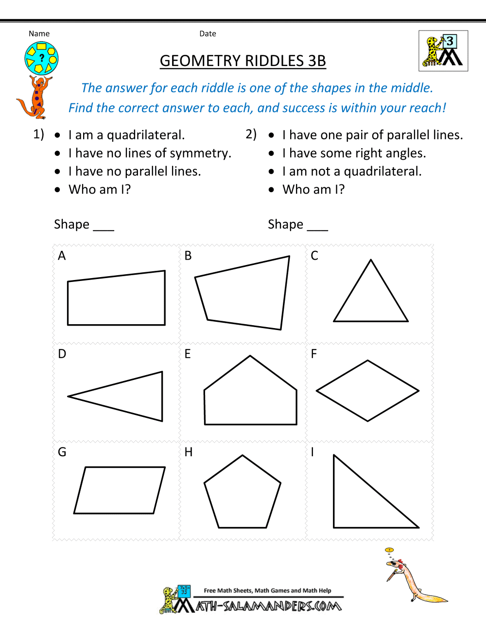 geometry puzzles worksheet