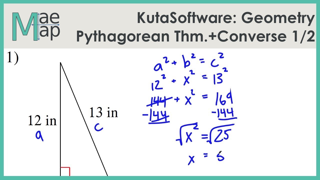 KutaSoftware: Geometry- The Pythagorean Theorem And Its Converse Part 1