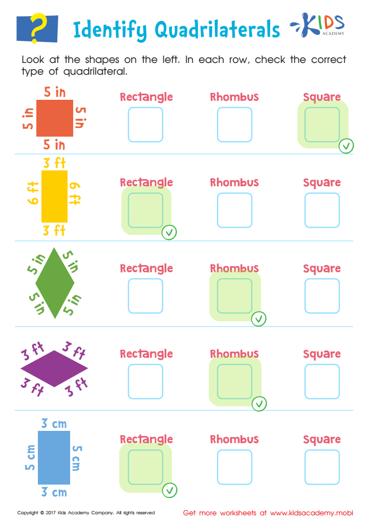 geometry quadrilaterals worksheet answers