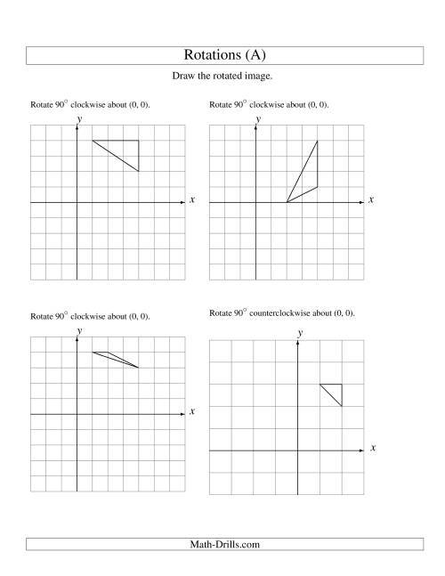 Rotation of 3 Vertices around the Origin Starting in Quadrant I (A)