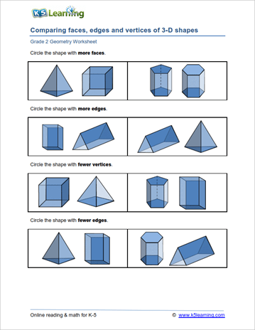 geometry second grade worksheet