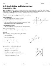 geometry section 1 5 angle pair relationships practice worksheet