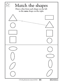 Match the geometric shapes | Kindergarten, Preschool Math, Reading ...