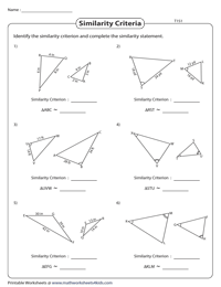 geometry similar triangles worksheet