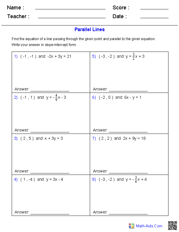Geometry Worksheets | Lines Worksheets