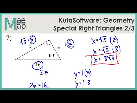 KutaSoftware: Geometry- Special Right Triangles Part 2 - YouTube