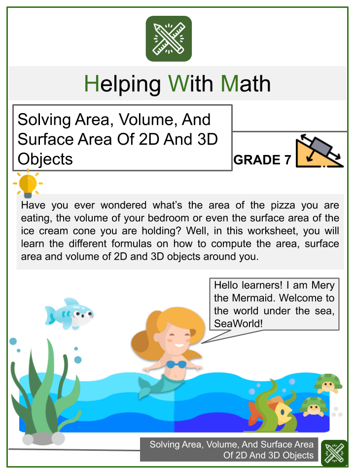 geometry surface area and volume worksheet