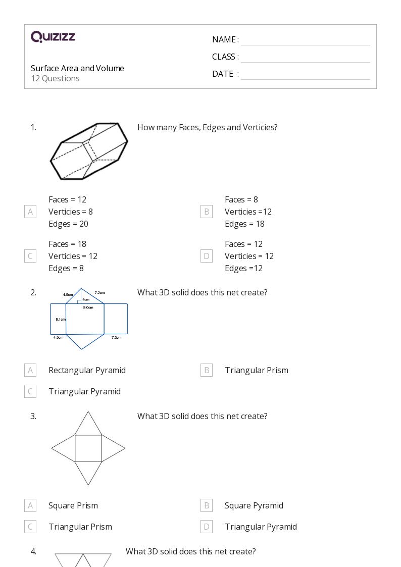 50+ Surface Area worksheets for 8th Grade on Quizizz | Free ...