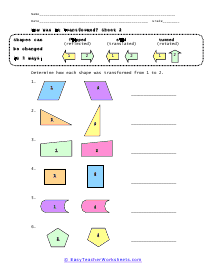 Transformation Worksheets