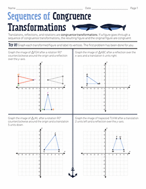 Sequences of Congruence Transformations | Worksheet 