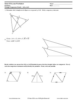 Worksheet: Triangle Congruence Proofs - AAS &  ASA Postulates ...