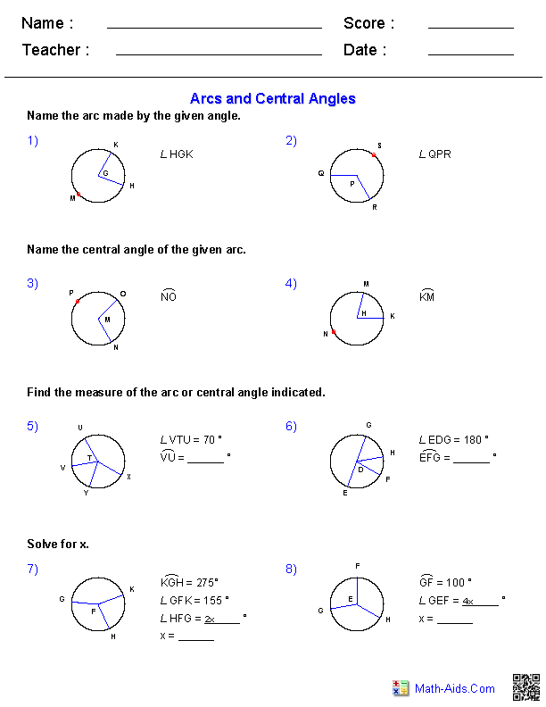 Geometry Worksheets | Angles Worksheets